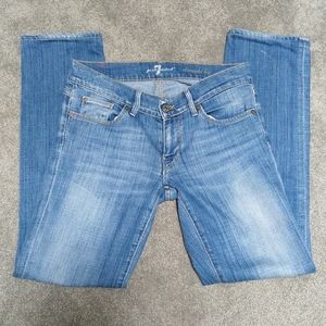 7 For All Mankind Light Wash Straight Jeans 27